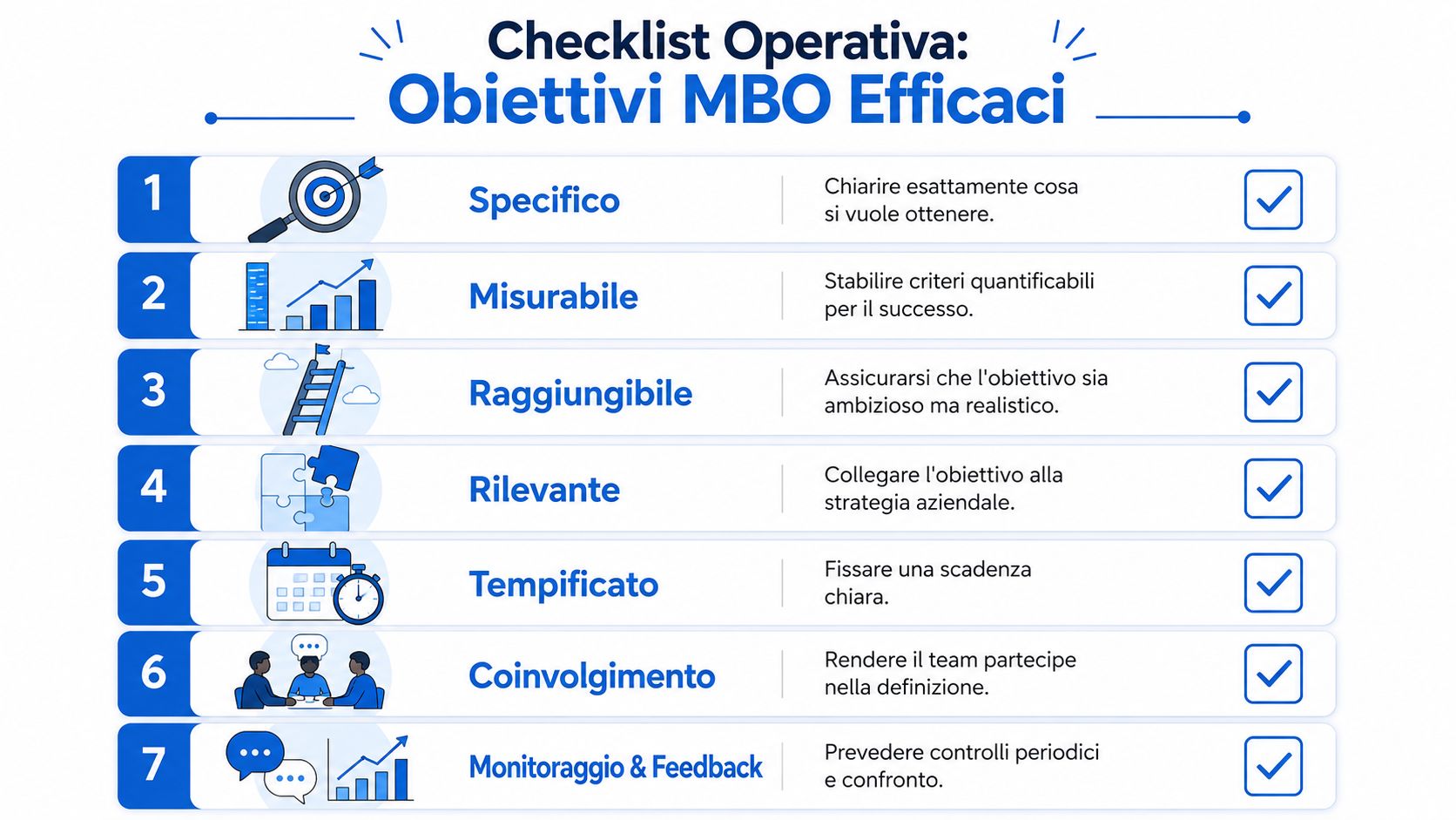 Come impostare obiettivi MBO efficaci (checklist operativa)