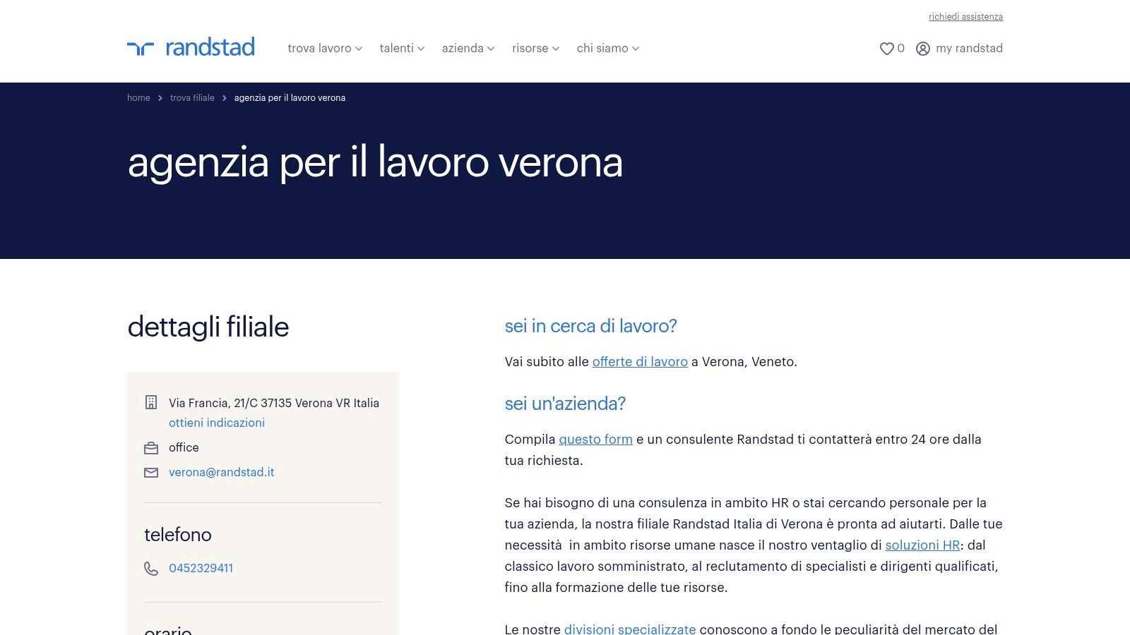 Randstad Italia – Filiale Verona